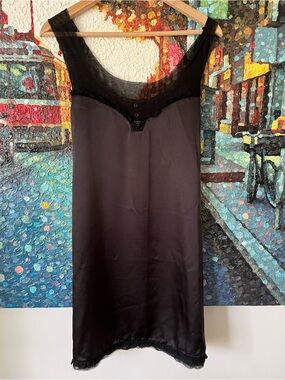 NWOT Vera Wang Mesh Lace Satin Chemise Nightgown Slip Dress Sleep Y2K